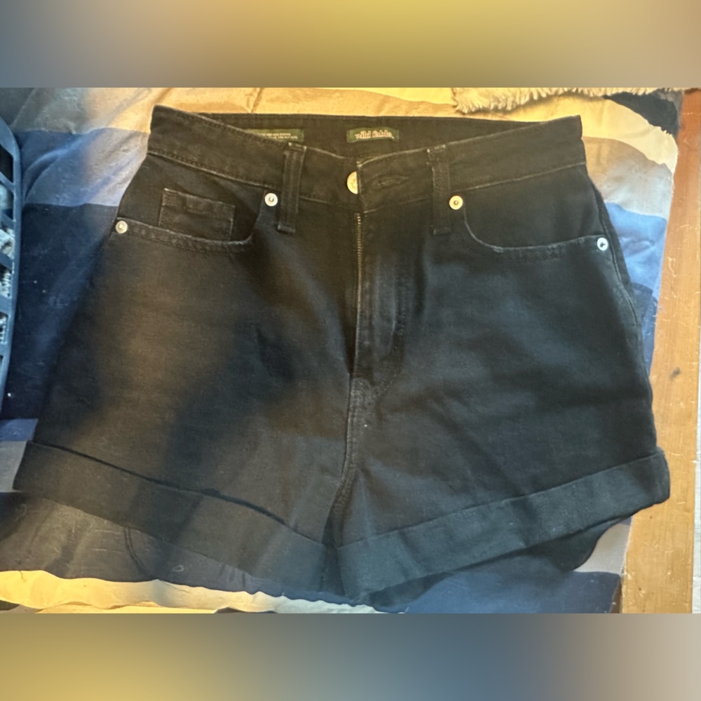 Black jean shorts